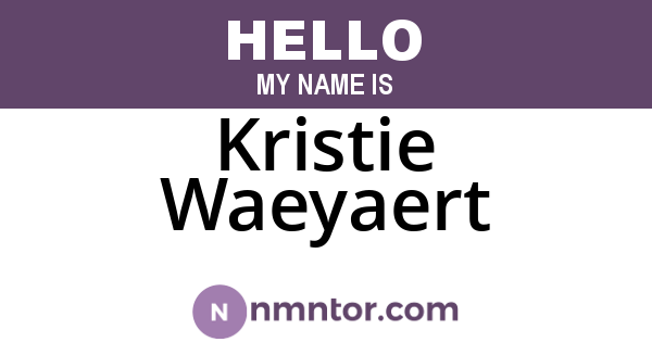 Kristie Waeyaert