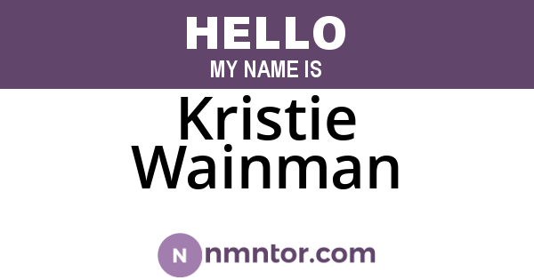 Kristie Wainman