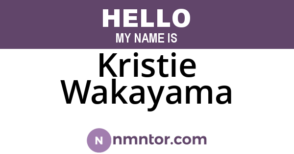 Kristie Wakayama
