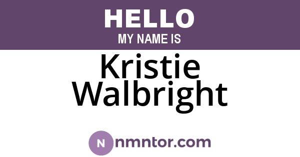 Kristie Walbright