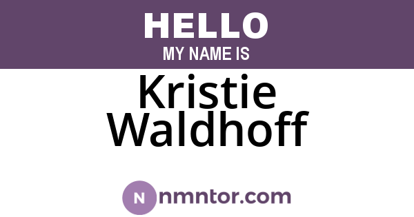 Kristie Waldhoff