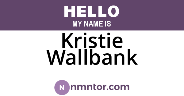 Kristie Wallbank
