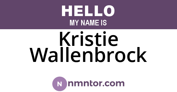 Kristie Wallenbrock