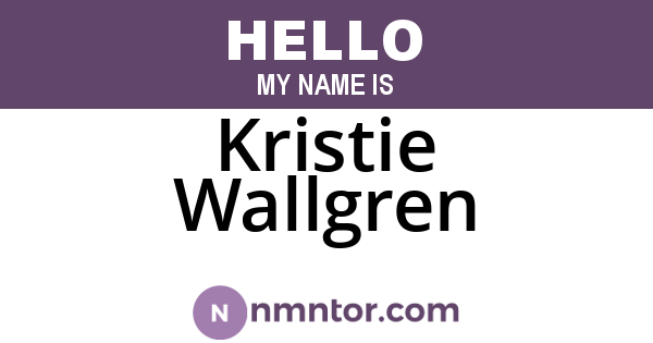 Kristie Wallgren