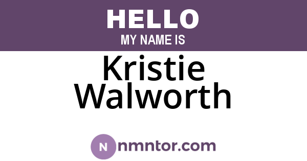 Kristie Walworth
