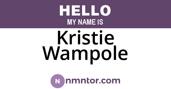 Kristie Wampole