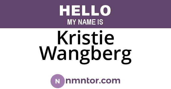 Kristie Wangberg