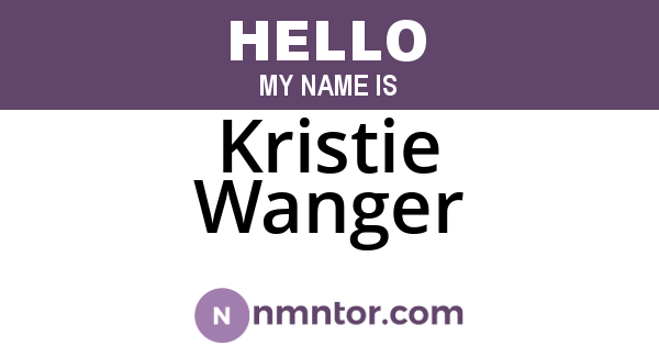 Kristie Wanger