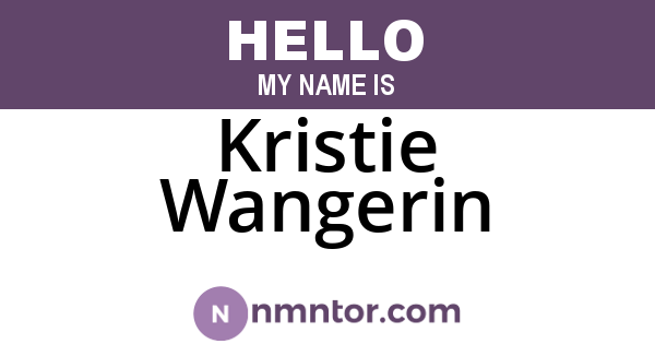 Kristie Wangerin