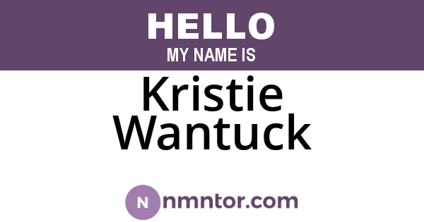 Kristie Wantuck