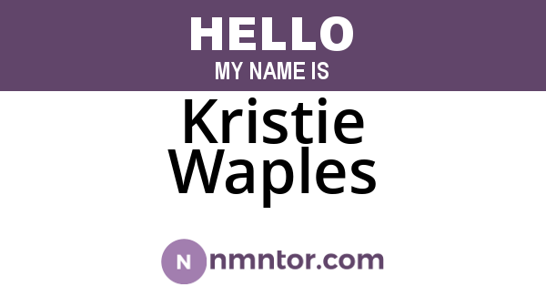 Kristie Waples