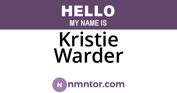 Kristie Warder