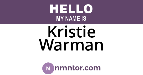 Kristie Warman