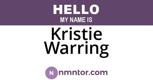 Kristie Warring