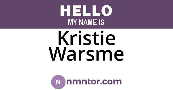 Kristie Warsme