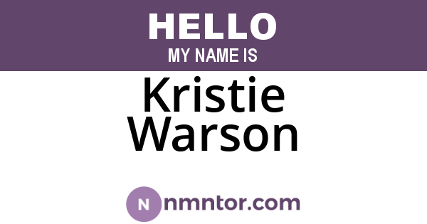 Kristie Warson