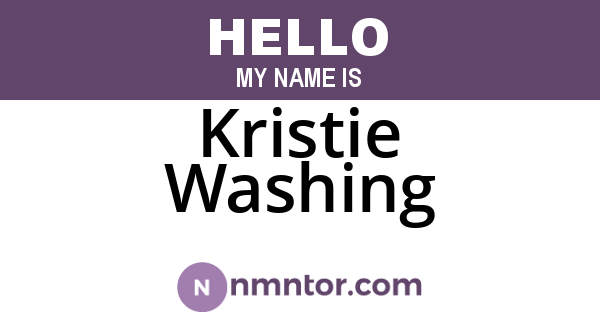 Kristie Washing