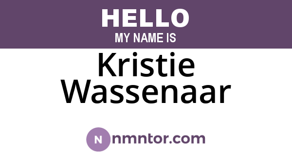 Kristie Wassenaar