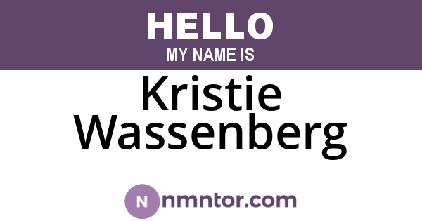 Kristie Wassenberg