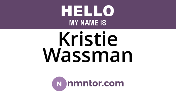Kristie Wassman