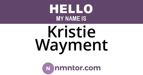 Kristie Wayment