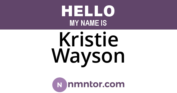 Kristie Wayson
