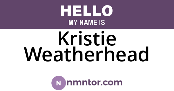 Kristie Weatherhead