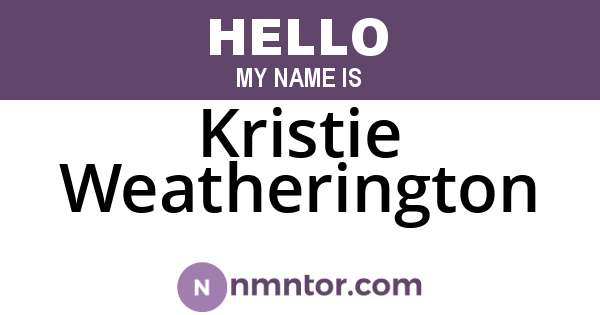 Kristie Weatherington