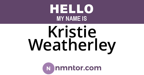 Kristie Weatherley