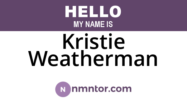 Kristie Weatherman
