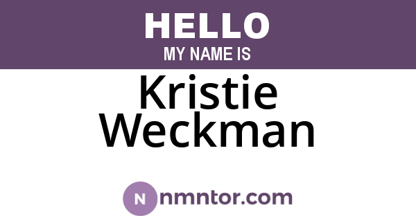 Kristie Weckman