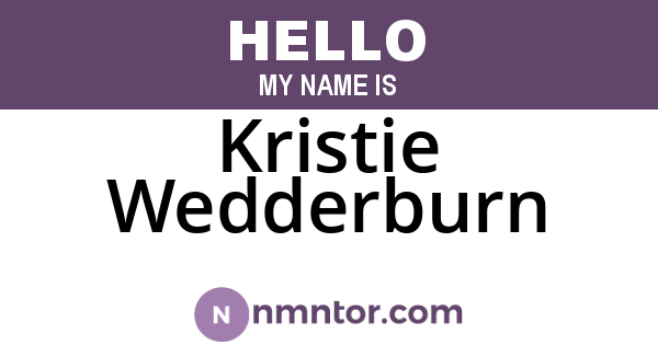 Kristie Wedderburn