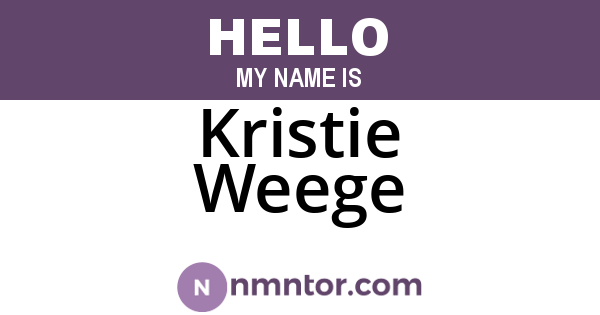 Kristie Weege