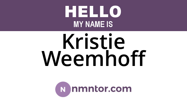 Kristie Weemhoff