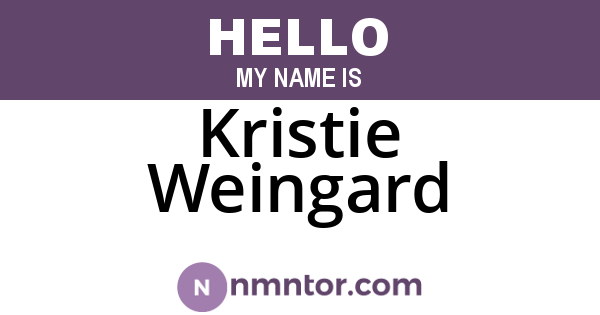 Kristie Weingard