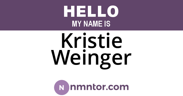 Kristie Weinger