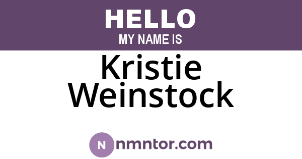 Kristie Weinstock