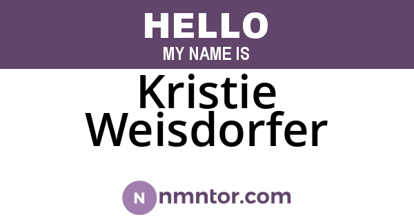 Kristie Weisdorfer