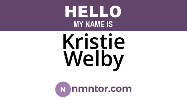 Kristie Welby