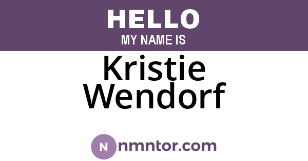 Kristie Wendorf