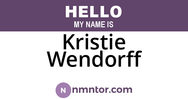 Kristie Wendorff