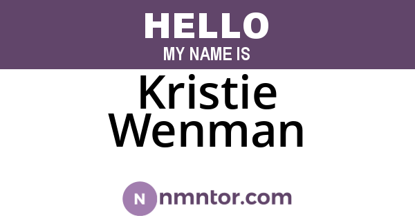 Kristie Wenman