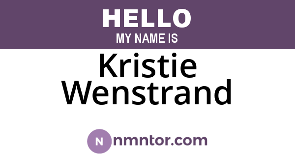 Kristie Wenstrand