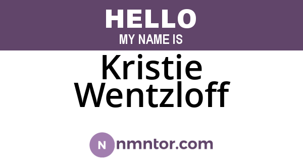 Kristie Wentzloff
