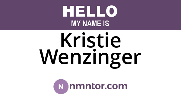 Kristie Wenzinger