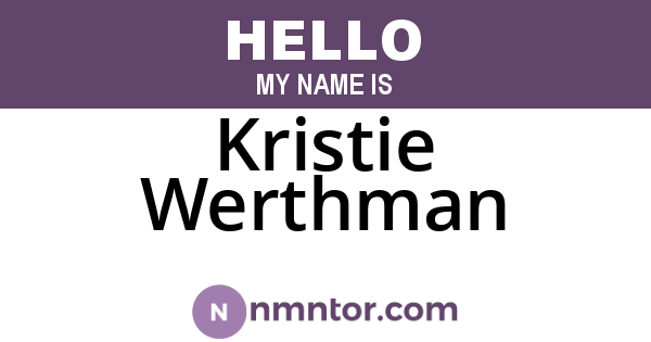 Kristie Werthman