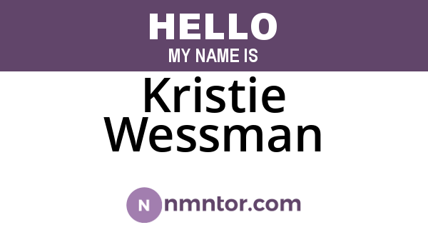 Kristie Wessman