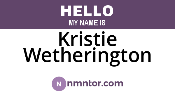 Kristie Wetherington