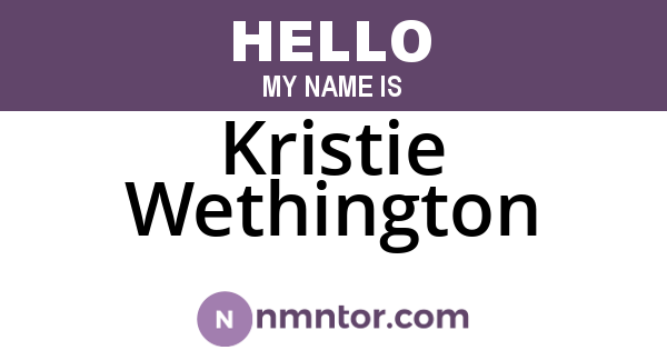 Kristie Wethington