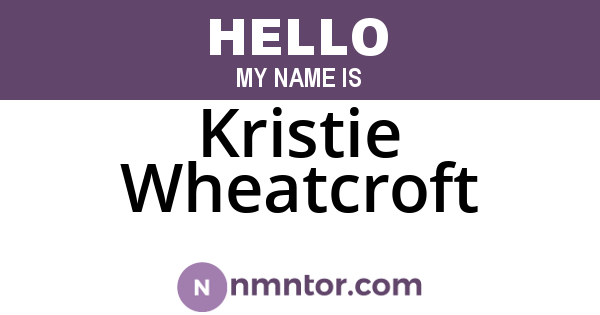Kristie Wheatcroft